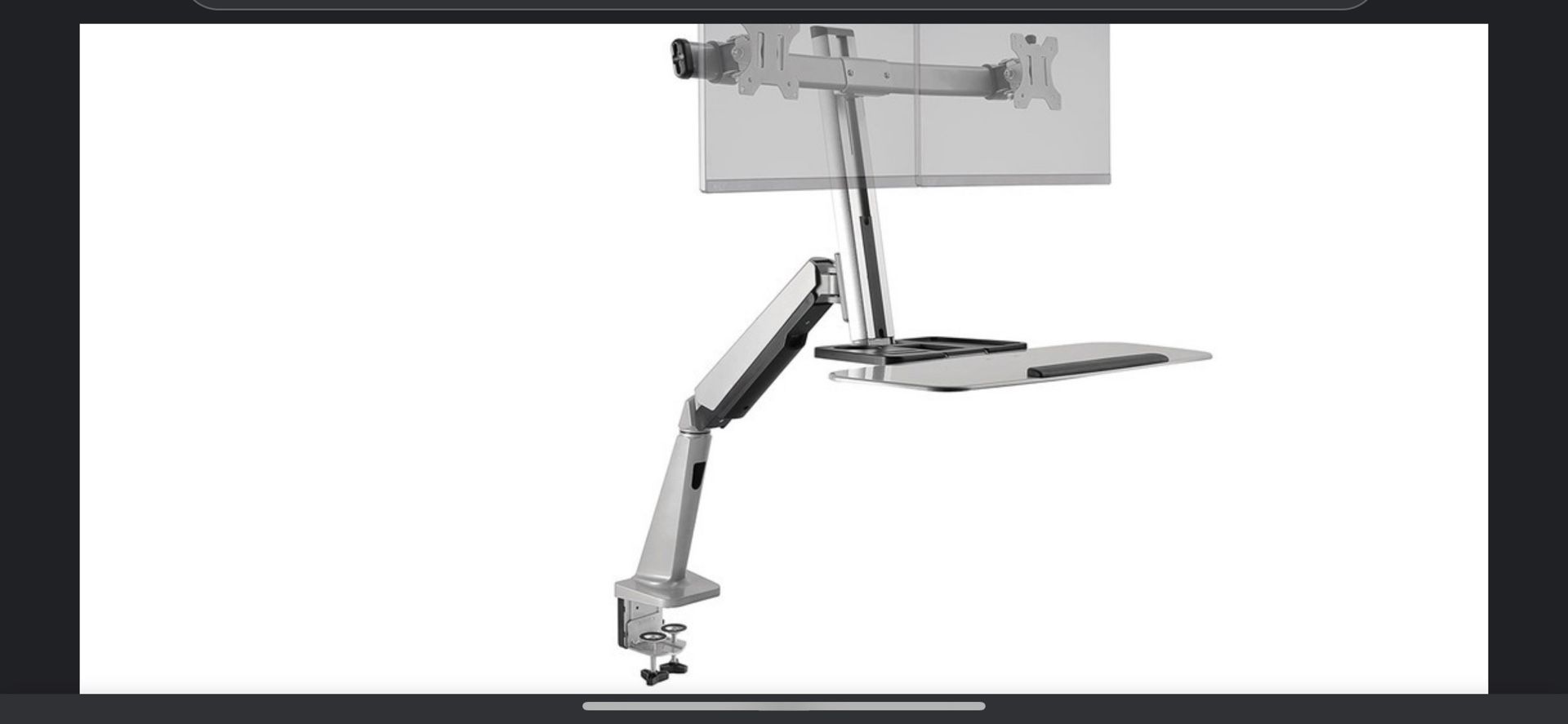 ErgoTech Freedom Lift Articulating Dual Monitor Arm & Keyboard Holder