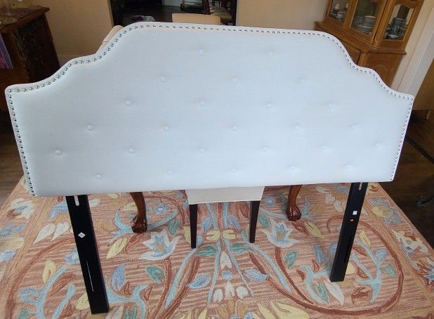 Tufted White Queen Size Headboard