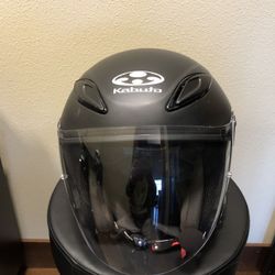 Kabuto Avand II Solid Flat Black Open Face Motorcycle Helmet Size M ( Cardo Bluetooth Including !!! )