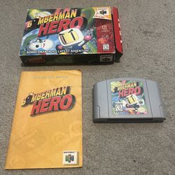 Bomberman Hero (Nintendo 64 N64) w/ Box Manual Protector No Insert