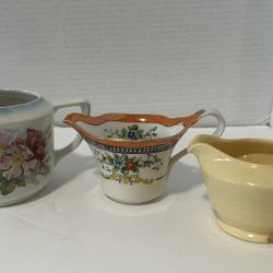 Vintage Creamers Noritake, Wood’s Ware, Germany 54 Set Of Three