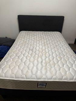 Five Star Mattress with Dark Upholstered Headboard