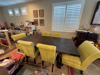 Natural Wood Dining Table with extender.