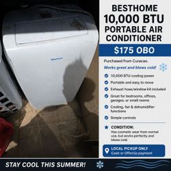 BestHome 10,000 BTU Portable AC – $175 OBO