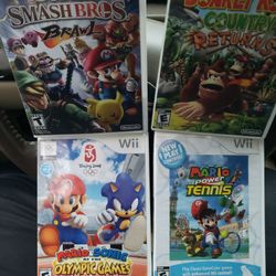 4 Nintendo Wii Games 3 Marios 1 Dknkey Kong Great Condition Working Perfectly 