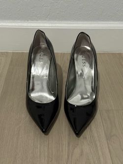 GUESS Black Patent Pointed Toe Heels - Size 9