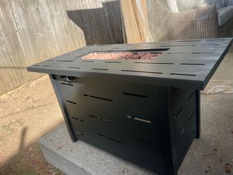 Black Metal Propane Fire Pit Table