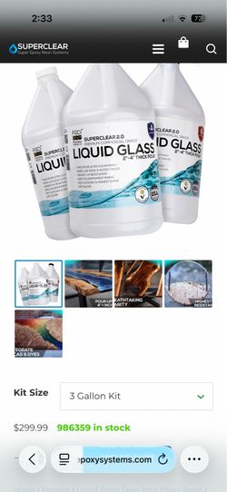 Super clear Liquid Glass deep pour epoxy kit