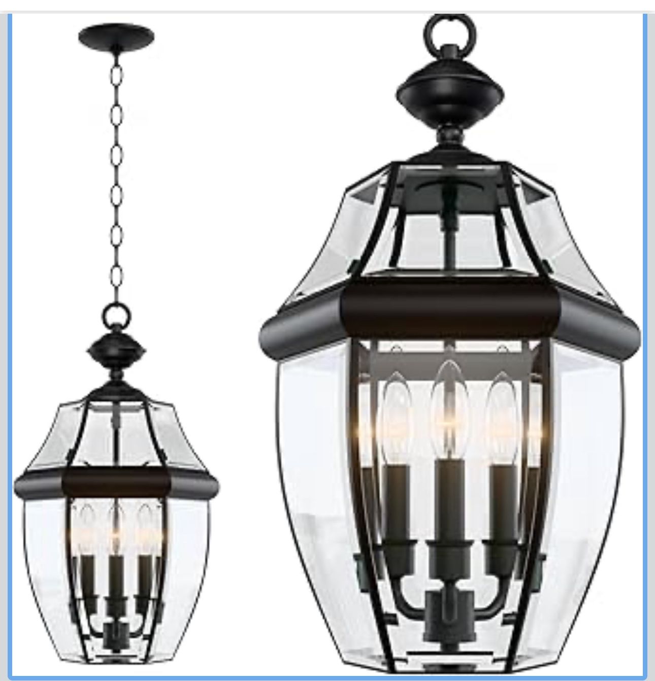 Large Outdoor Pendant Light Fixture 3-Light, brand new