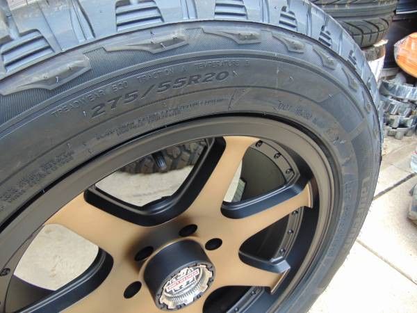 20X9 Satin Bronze and Black Centerline Rims 275 55 20 All Terrain Tires