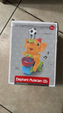 Cute Elephant Musician 3D Cool Lights