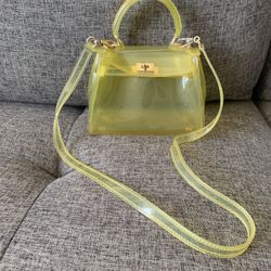 Transparent jelly yellow purse