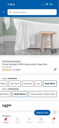 Purely Indulgent 100% Hygrocotton Bath Sheets Set of 2