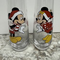 Mickey And Minnie Glass Ware 