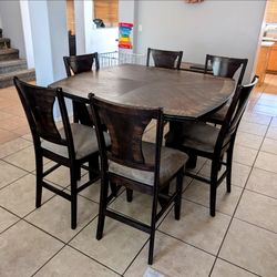 Counter-Height Dining Table with 6 Chairs