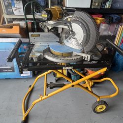 12” DeWalt Chop Saw On Rolling Stand 