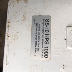 SS-10 HPS 1000 Grow Lights