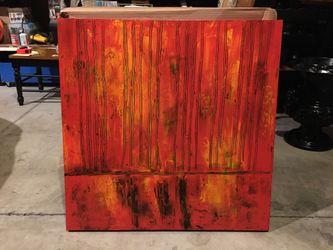 Large Abstract Red and Orange Painting