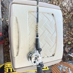 Vintage Abu Sweden reel with rod