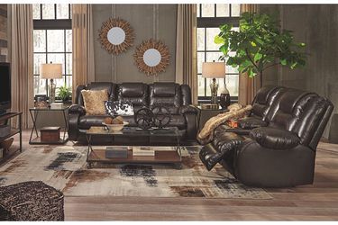 Theater reclining couch and loveseat