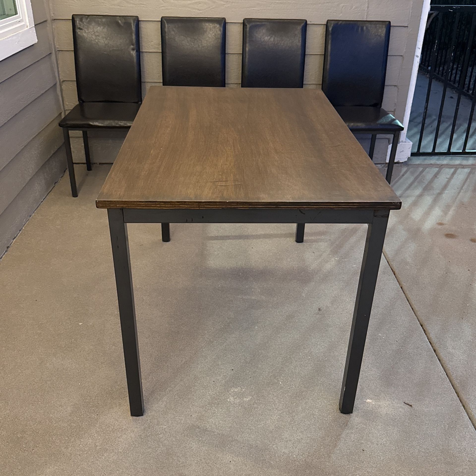 Wood/Metal Table Set