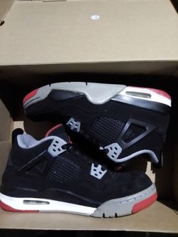 Nike Air Jordan 4 (GS) (2019) Bred Size 6 Youth / 7.5 Women