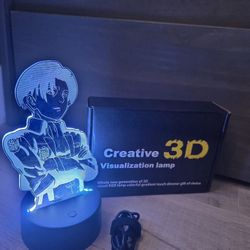 Captain Levi Ackerman Attack on Titan Anime 3D Visualization lamp