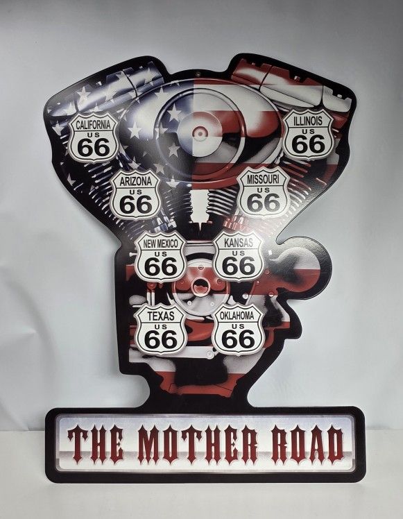 The Mother Road Heavy Metal Sign Shop Office Auto Garage Home Wall Decor.