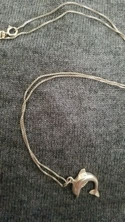 925 silver dolphin necklace