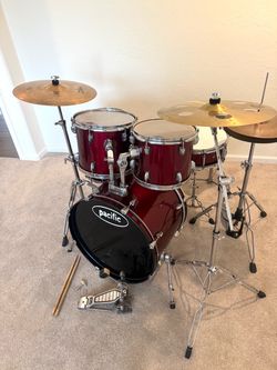 PDP 5 piece complete drum set 22” bass zildjian Sabian cymbals stands throne pearl pedal $435 cash Upland 91784