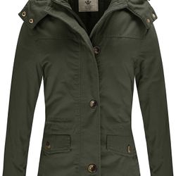 New Women's Warm Thickened Winter Parka Jacket with Removable Hood