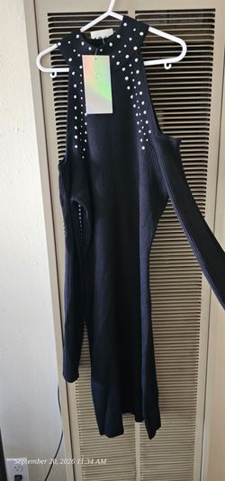 Say What? Black Studded Top Size Large