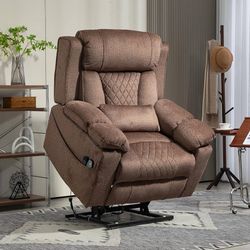 Power Recliners 400 lbs for Elderly Adults, Power Lift Chairs with Heat Massage, Lay Flat Recliners with Arm Storage Cup Holders, USB-C Charge