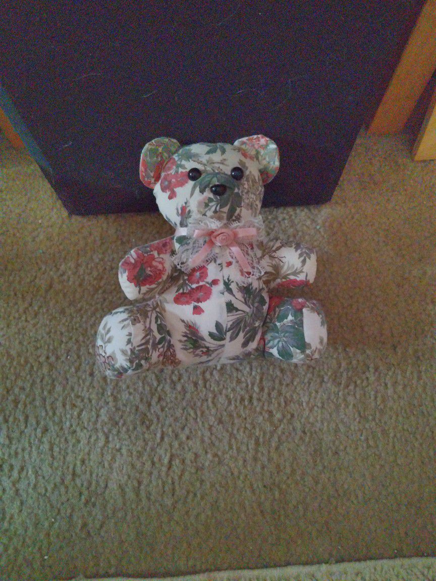 Vintage Floral Teddy Bear 