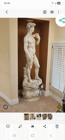 Stone statues of David sculpted by Michelangelo