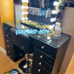Black Led Vanity Desk With Led Lights New Dresser 