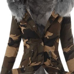 Baxlimek Camo Parka,winter Jacket,womens,faux Fur Hood,waterproof, Parka