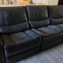 All Leather Sofa / Lounger Couch