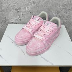 Pink shoes and casual sneakers