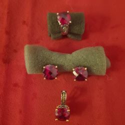 Zirconia Ruby Fine Jewelry Set 