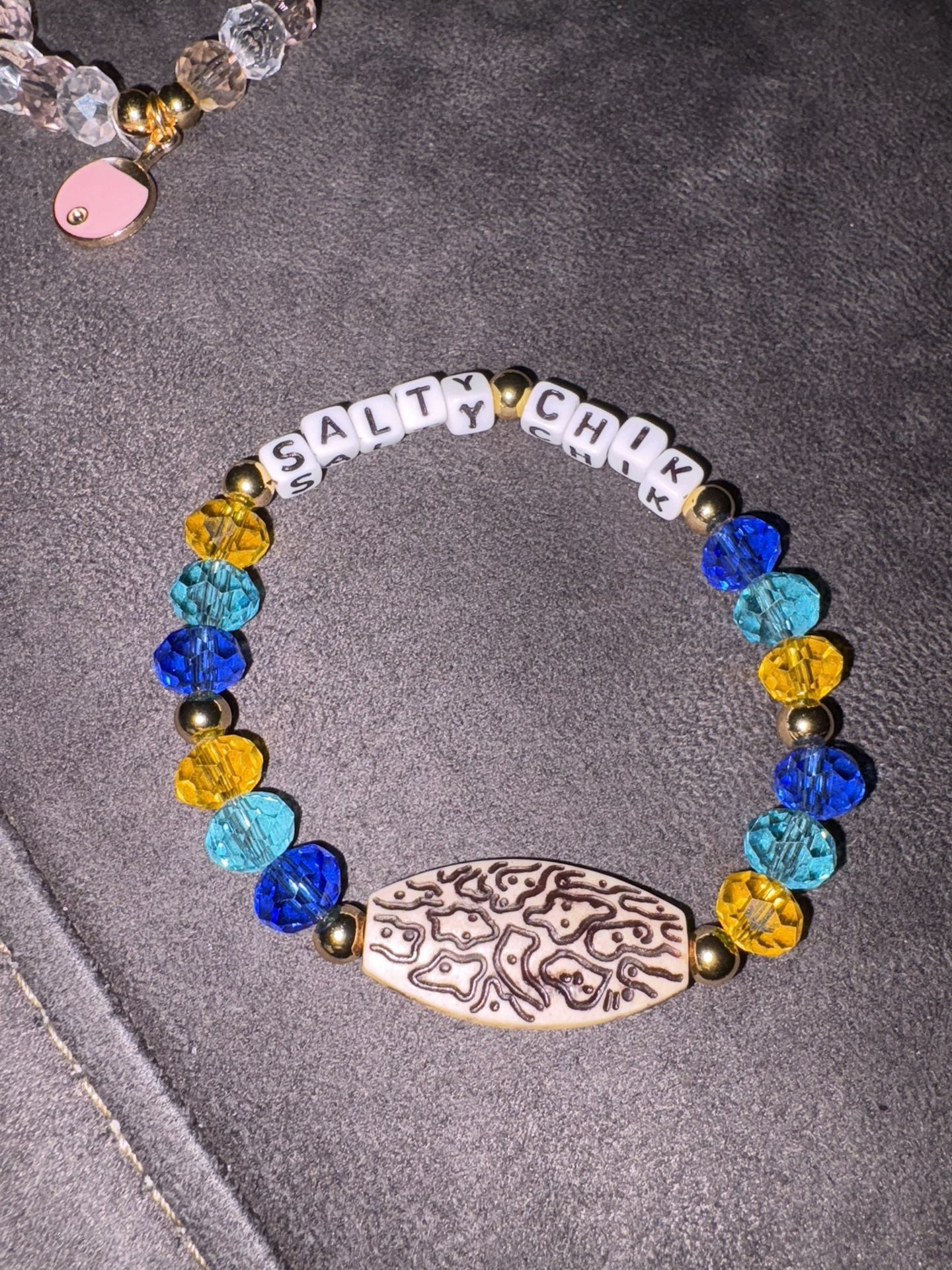 Homemade Elastic Beaded Faceted Crystal Bracelet: SaltyChik