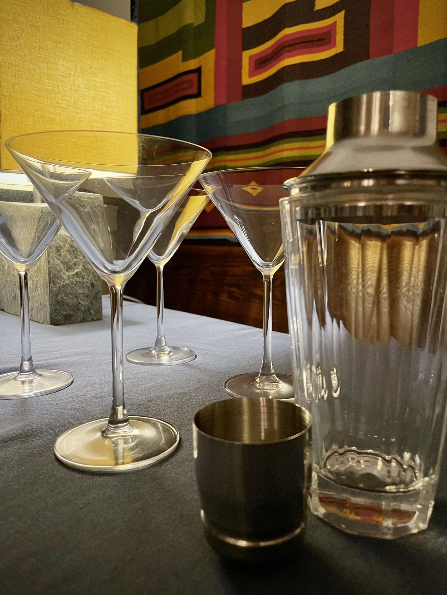 Set of 8 Martini Glasses & 2 Shakers