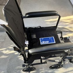 Transfer Chair, Easy To Push. Folds Small.  Comfortable Seat- Brand New