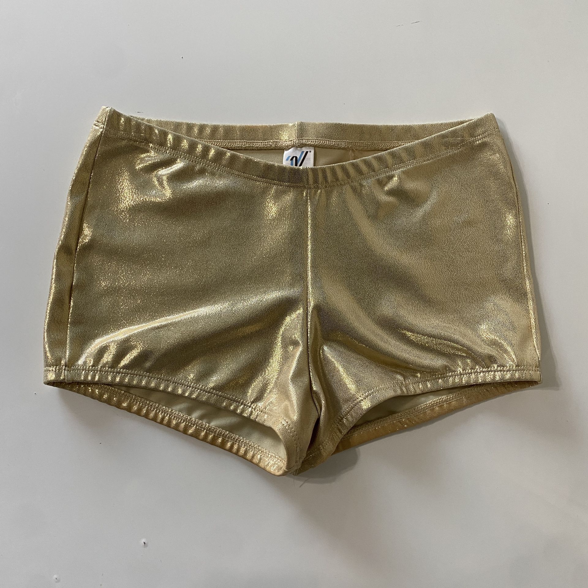 Varsity gold spandex micro shorts