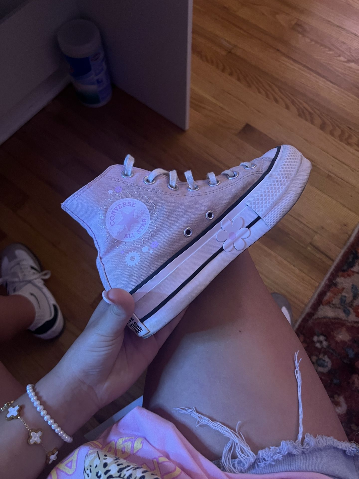 Purple Floral Converse