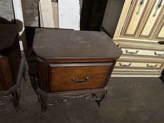 Beautiful Night Stands Brown With Metal Footing