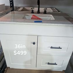 36in Bathroom Vanity With Top And Faucet