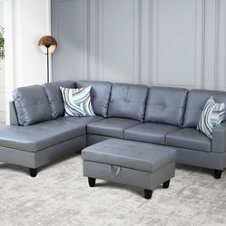 Dark gray sectional couch