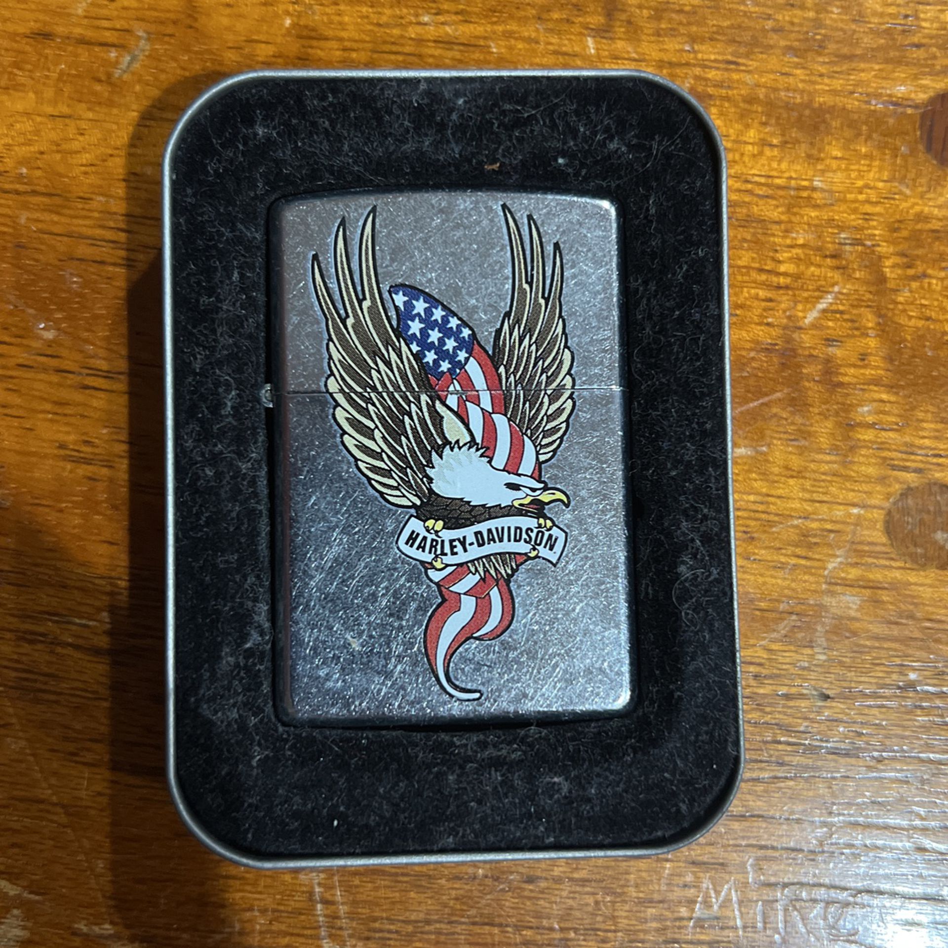 Harley Davidson American Flag & Bald Eagle Zippo