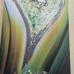 Large Emerald & Gold Agate Geode Abstract Canvas Wall Art